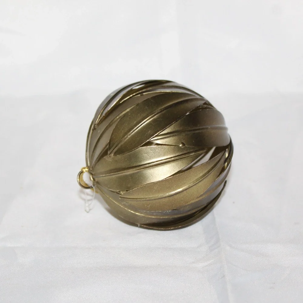 West Elm Large Metal Ball Ornaments. Handcrafted. Set of 4. Open Box